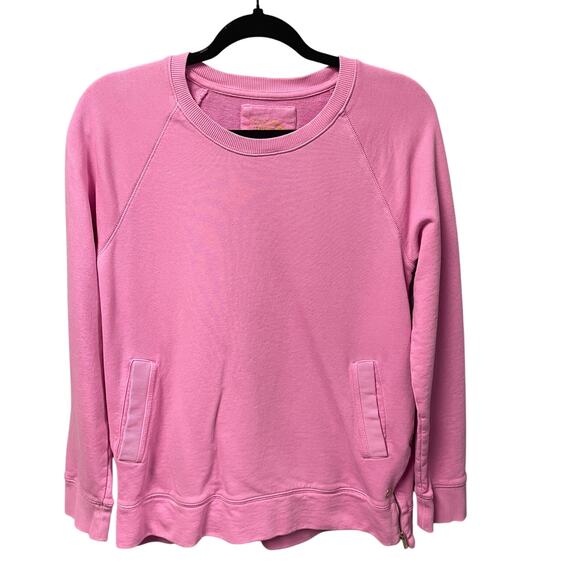 Lilly Pulitzer Luxletic Beach Comber Pullover Sweatshirt Pink Size Medium AS IS - Picture 1 of 6